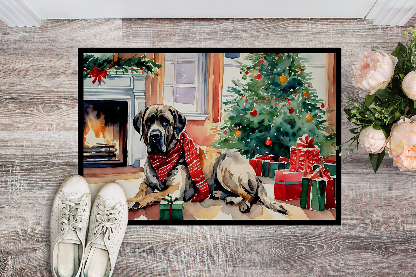 Mastiff Cozy Christmas Doormat