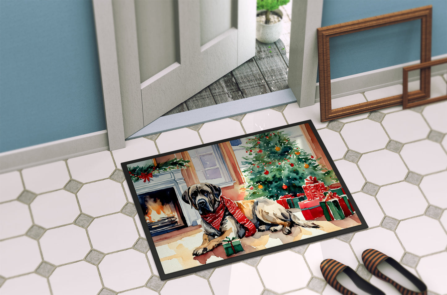 Mastiff Cozy Christmas Doormat