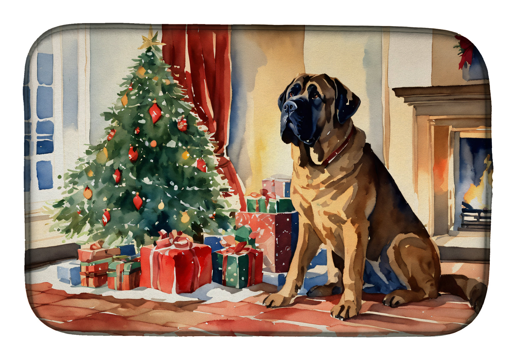 Buy this Mastiff Cozy Christmas Dish Drying Mat