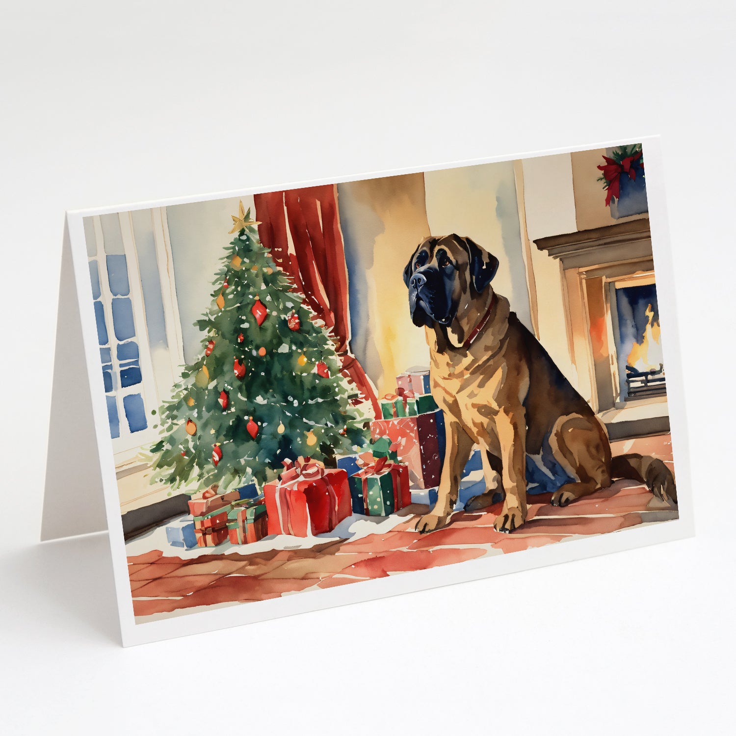 Buy this Mastiff Cozy Christmas Greeting Cards Pack of 8