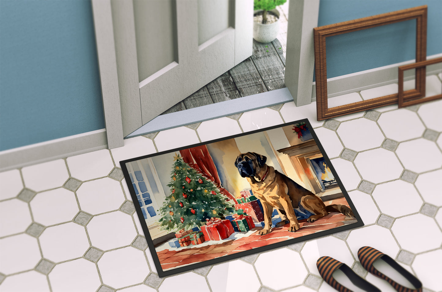 Mastiff Cozy Christmas Doormat