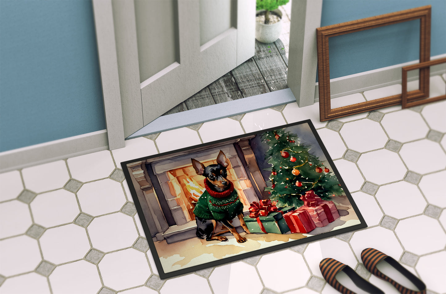 Miniature Pinscher Cozy Christmas Doormat