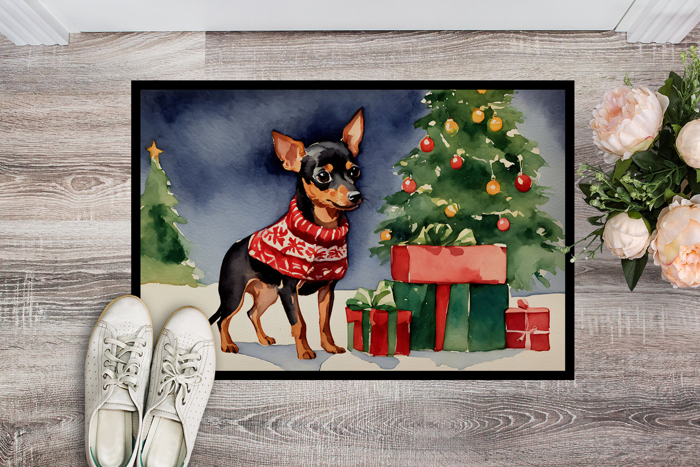 Miniature Pinscher Cozy Christmas Doormat