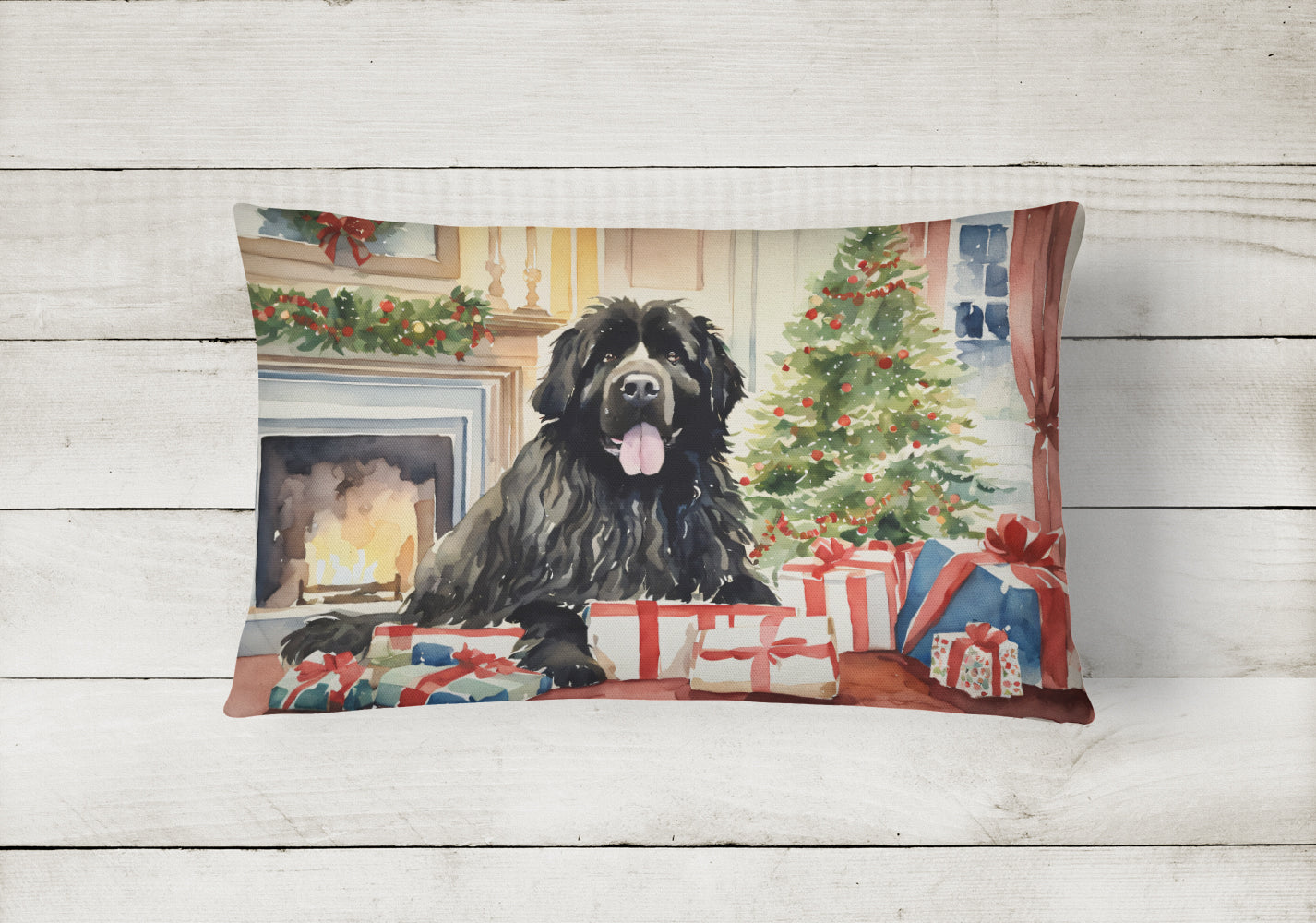 Newfoundland Cozy Christmas Throw Pillow