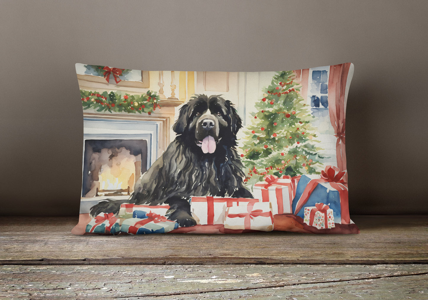 Newfoundland Cozy Christmas Throw Pillow