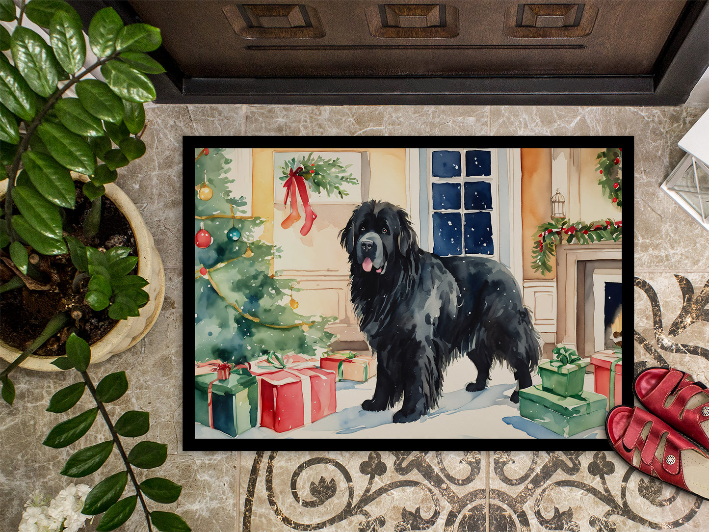 Newfoundland Cozy Christmas Doormat