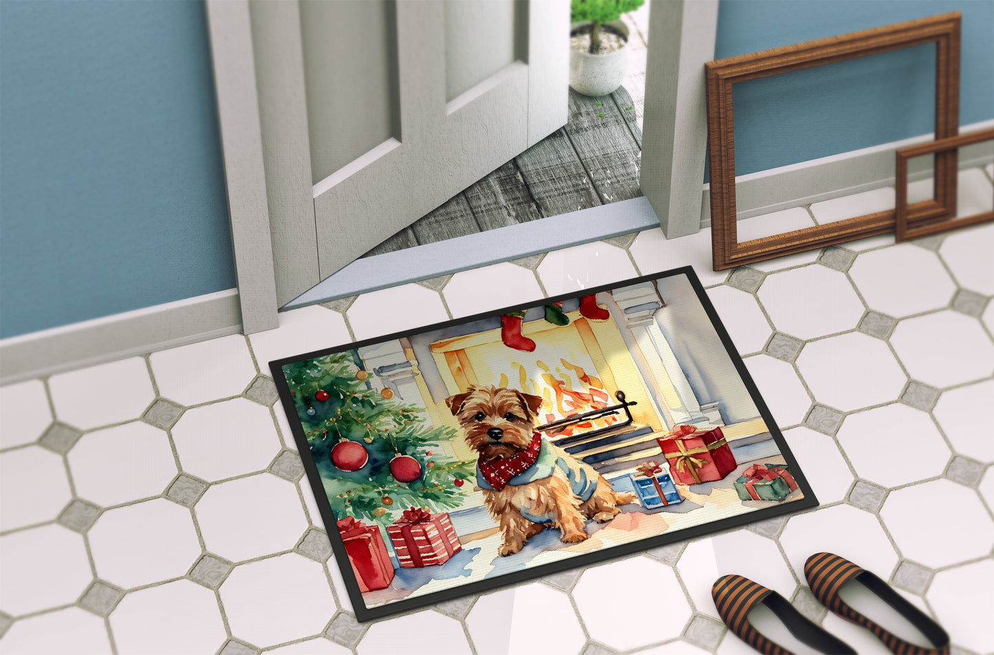 Norfolk Terrier Cozy Christmas Doormat