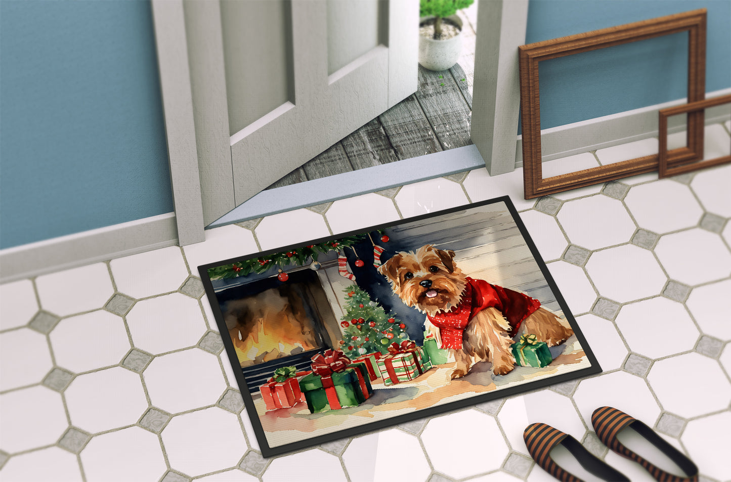 Norfolk Terrier Cozy Christmas Doormat