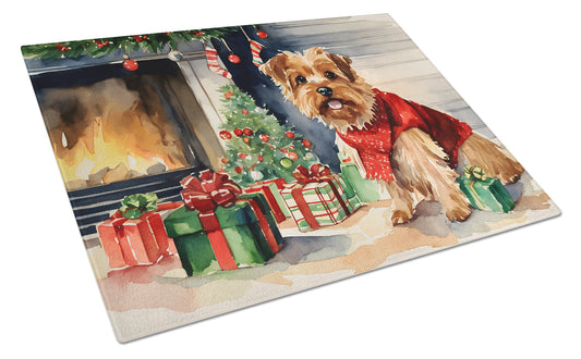 Buy this Norfolk Terrier Cozy Christmas Glass Cutting Board