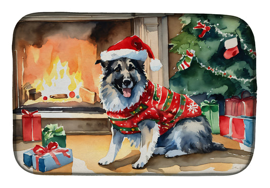 Buy this Norwegian Elkhound Cozy Christmas Dish Drying Mat