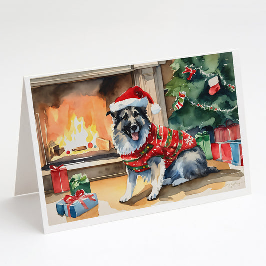 Buy this Norwegian Elkhound Cozy Christmas Greeting Cards Pack of 8