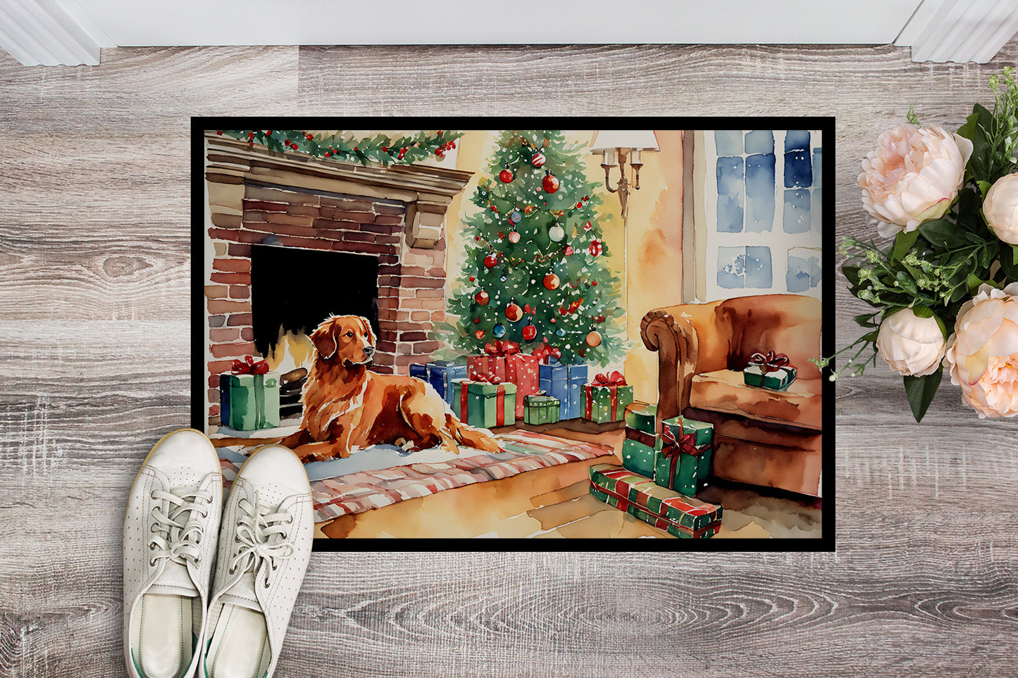 Nova Scotia Duck Tolling Retriever Cozy Christmas Doormat