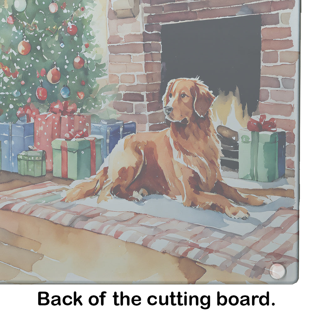 Nova Scotia Duck Tolling Retriever Cozy Christmas Glass Cutting Board