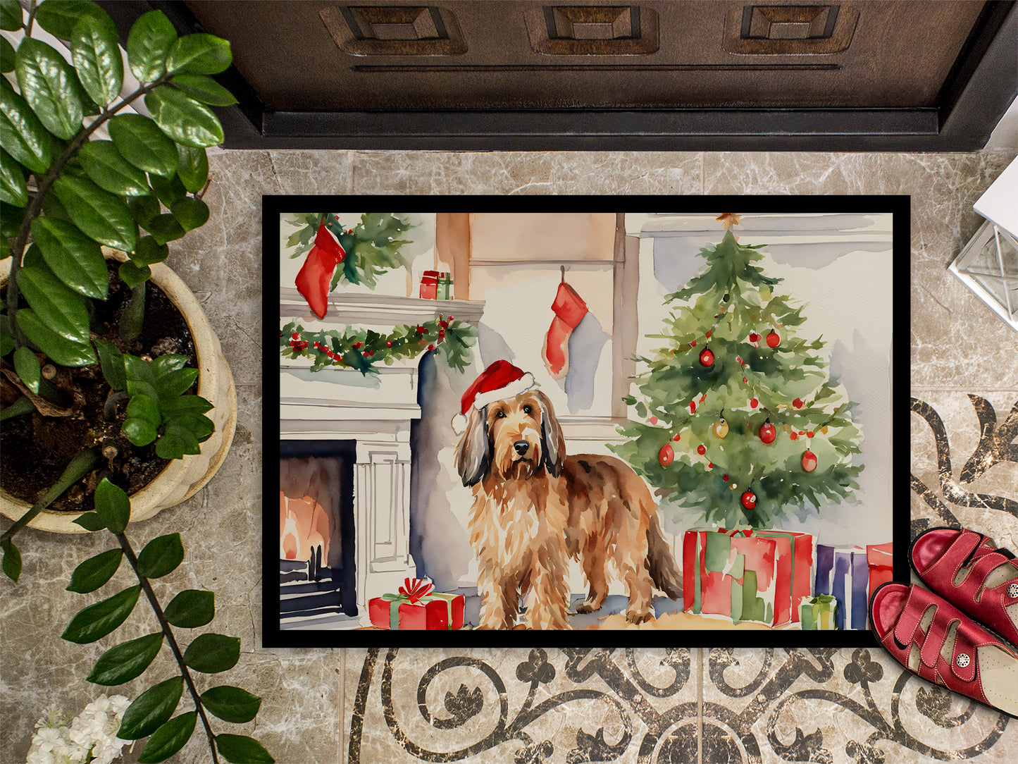 Otterhound Cozy Christmas Doormat