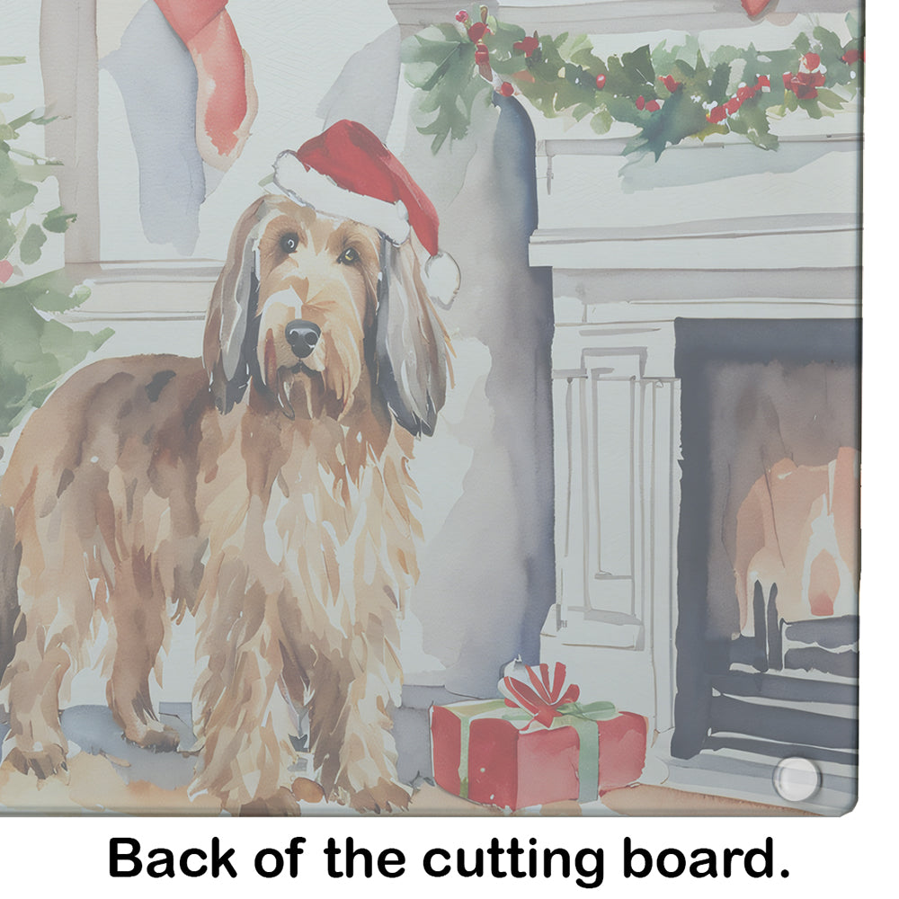 Otterhound Cozy Christmas Glass Cutting Board