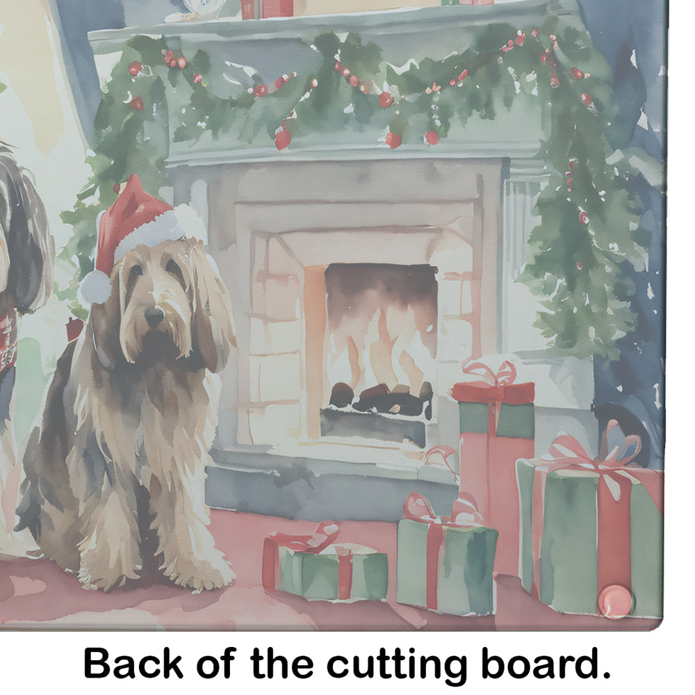 Otterhound Cozy Christmas Glass Cutting Board