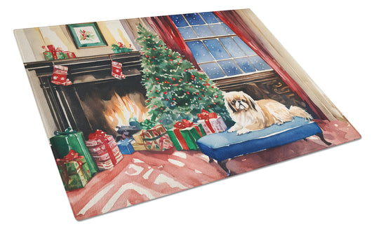 Buy this Pekingese Cozy Christmas Glass Cutting Board