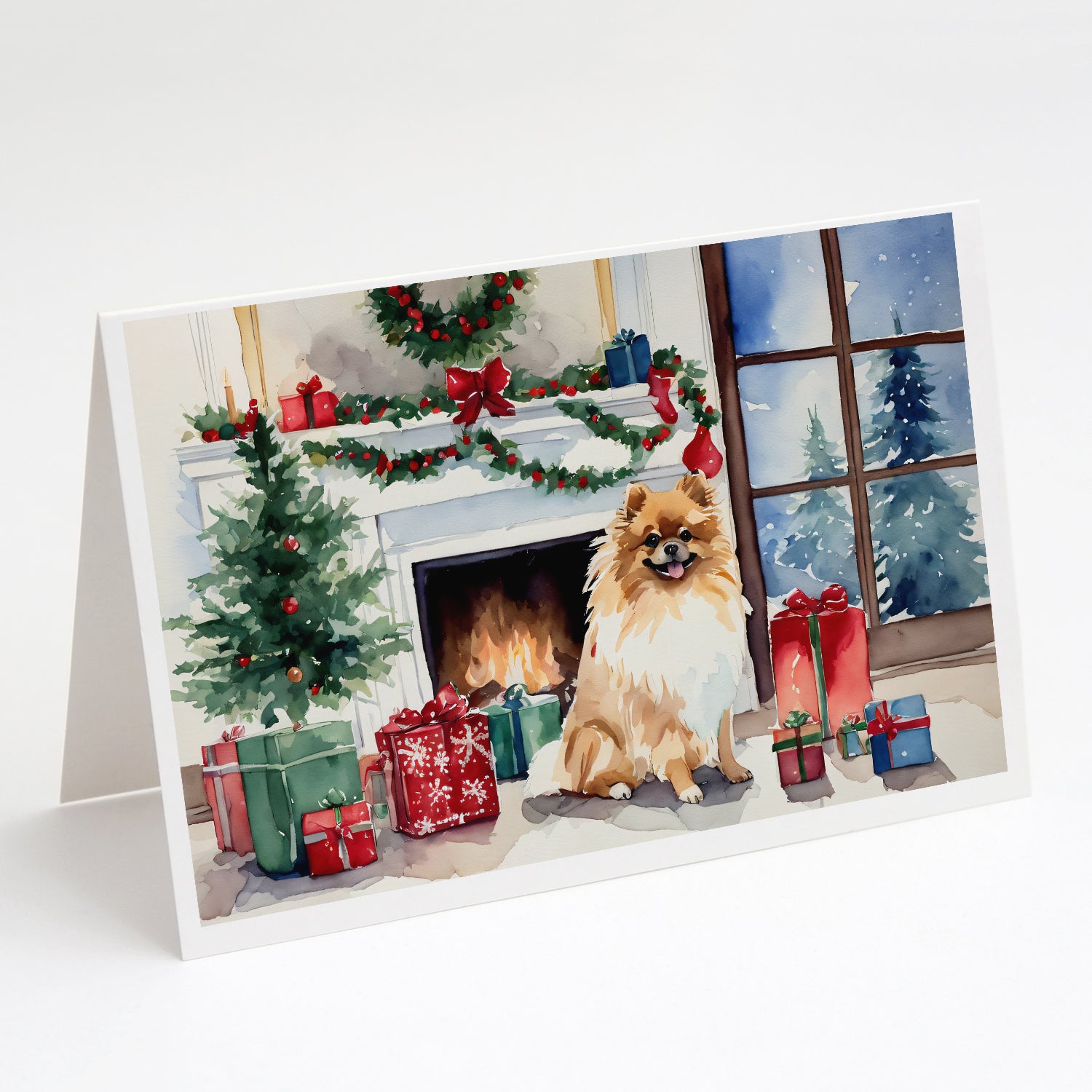 Buy this Pomeranian Cozy Christmas Greeting Cards Pack of 8