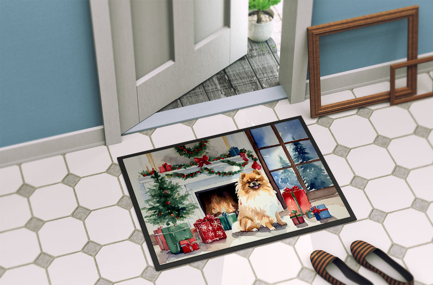 Pomeranian Cozy Christmas Doormat