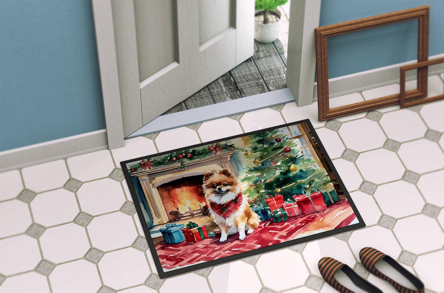 Pomeranian Cozy Christmas Doormat