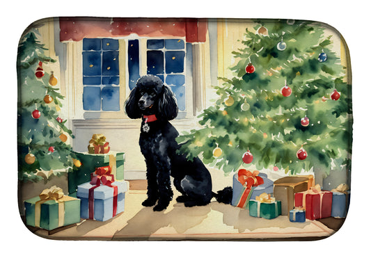 Buy this Poodle Cozy Christmas Dish Drying Mat