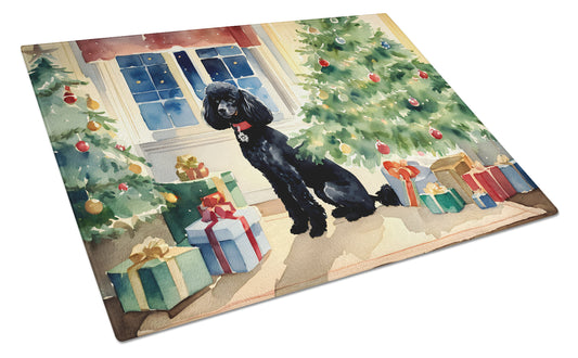 Buy this Poodle Cozy Christmas Glass Cutting Board