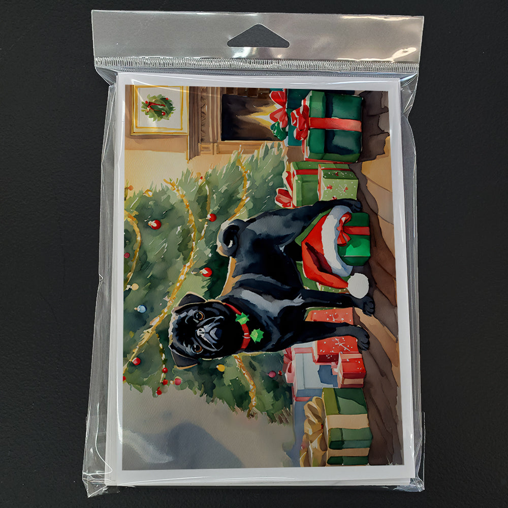 Pug Cozy Christmas Greeting Cards Pack of 8