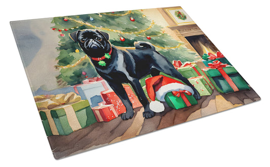 Buy this Pug Cozy Christmas Glass Cutting Board