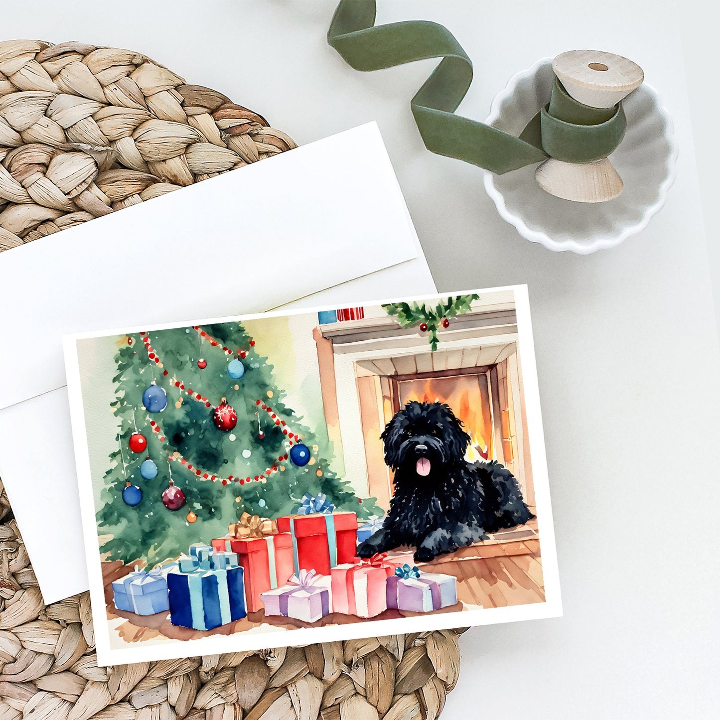 Puli Cozy Christmas Greeting Cards Pack of 8