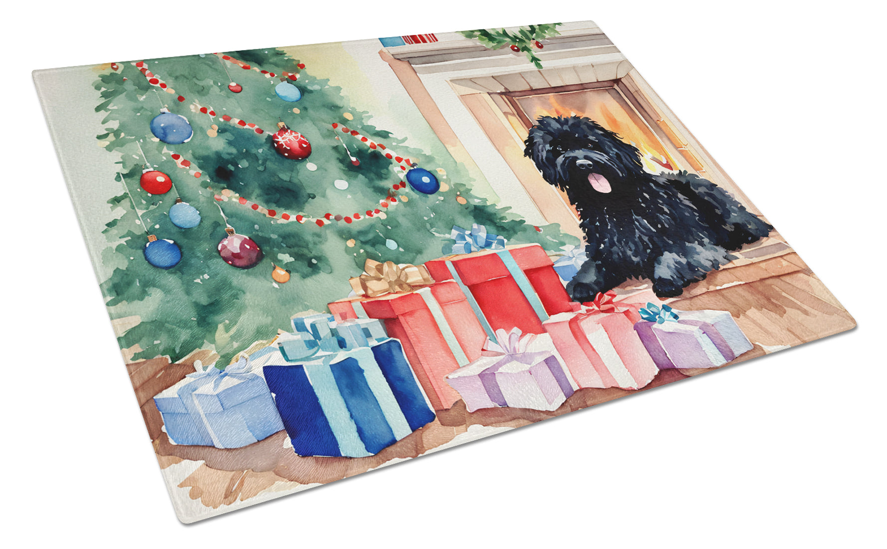 Buy this Puli Cozy Christmas Glass Cutting Board