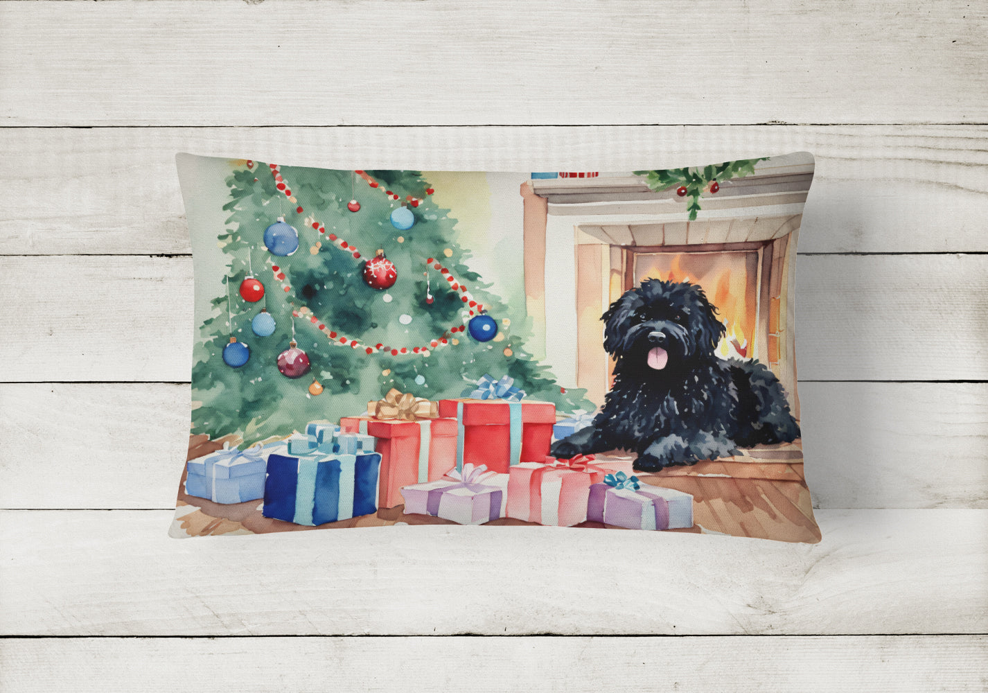 Puli Cozy Christmas Throw Pillow