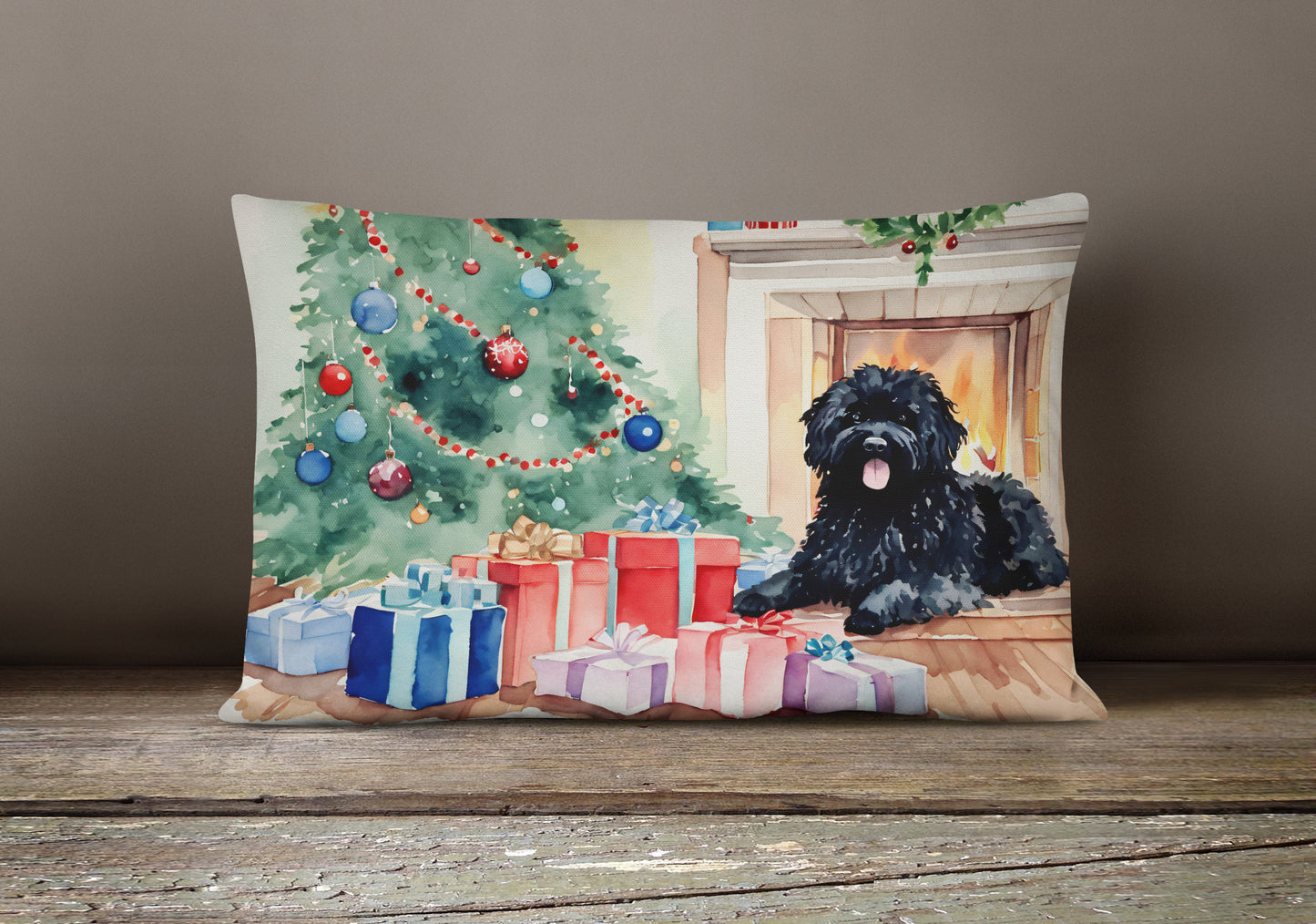 Puli Cozy Christmas Throw Pillow