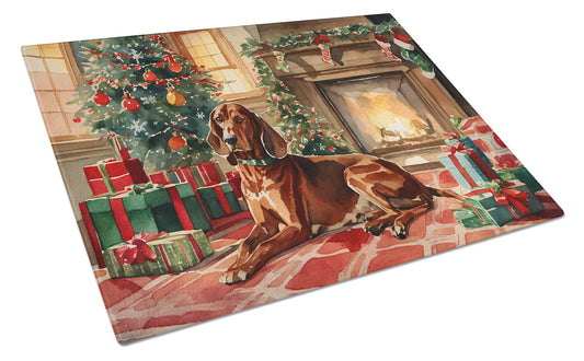 Buy this Redbone Coonhound Cozy Christmas Glass Cutting Board