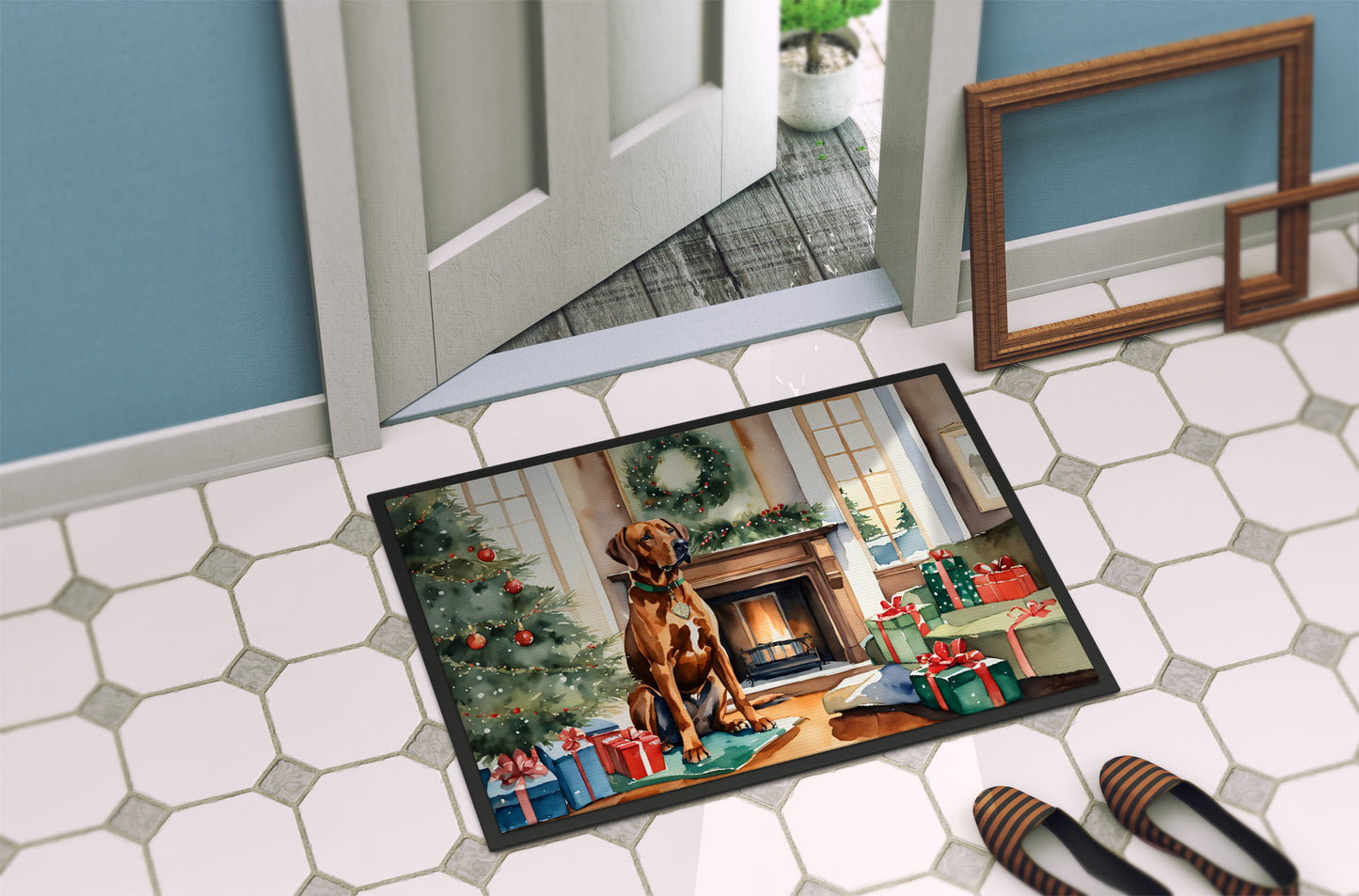 Rhodesian Ridgeback Cozy Christmas Doormat