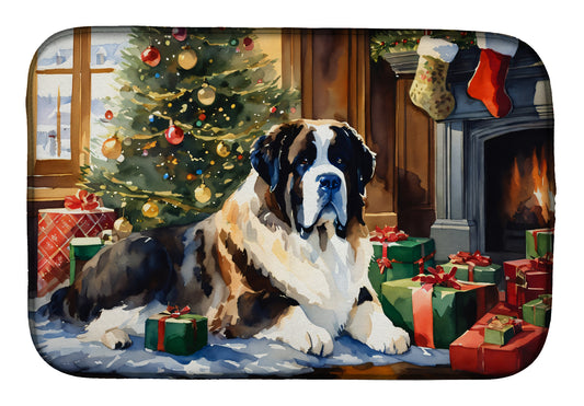 Buy this Saint Bernard Cozy Christmas Dish Drying Mat