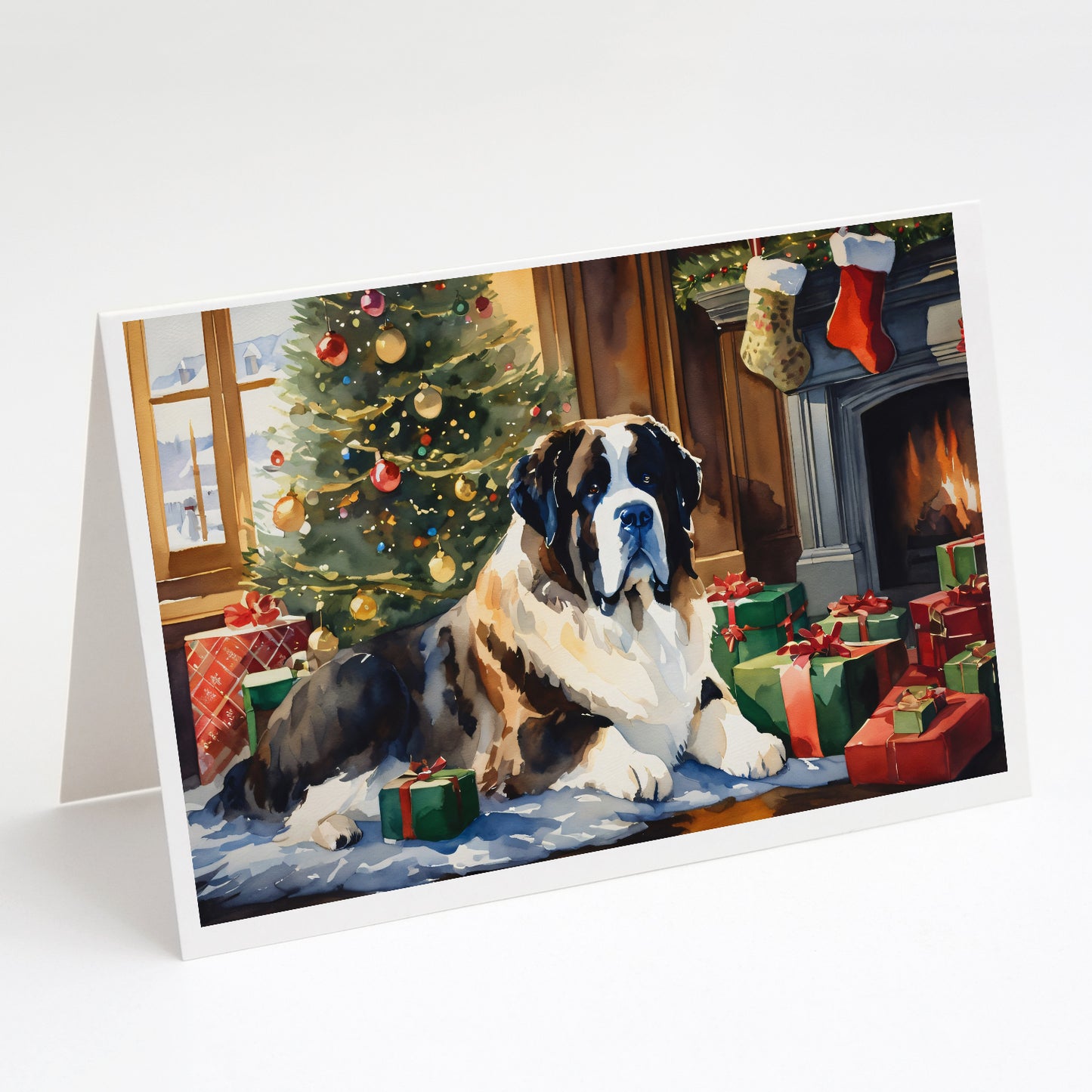 Buy this Saint Bernard Cozy Christmas Greeting Cards Pack of 8