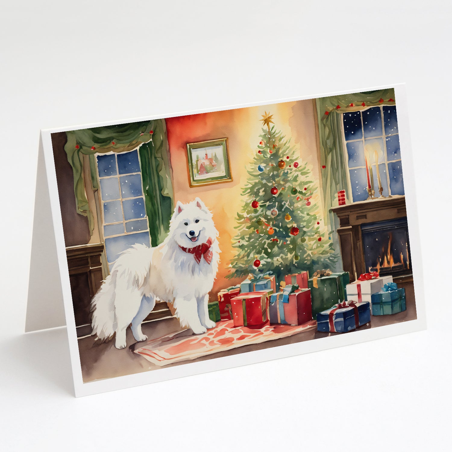 Buy this Samoyed Cozy Christmas Greeting Cards Pack of 8