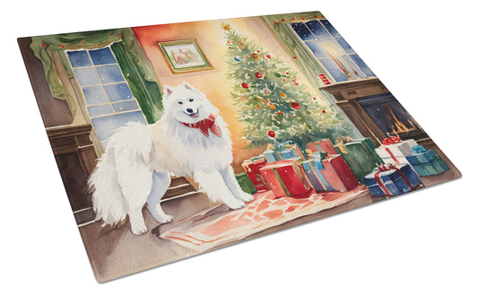 Buy this Samoyed Cozy Christmas Glass Cutting Board