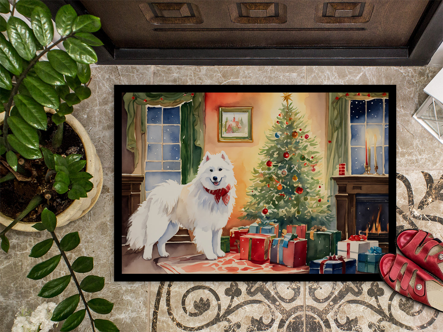 Samoyed Cozy Christmas Doormat