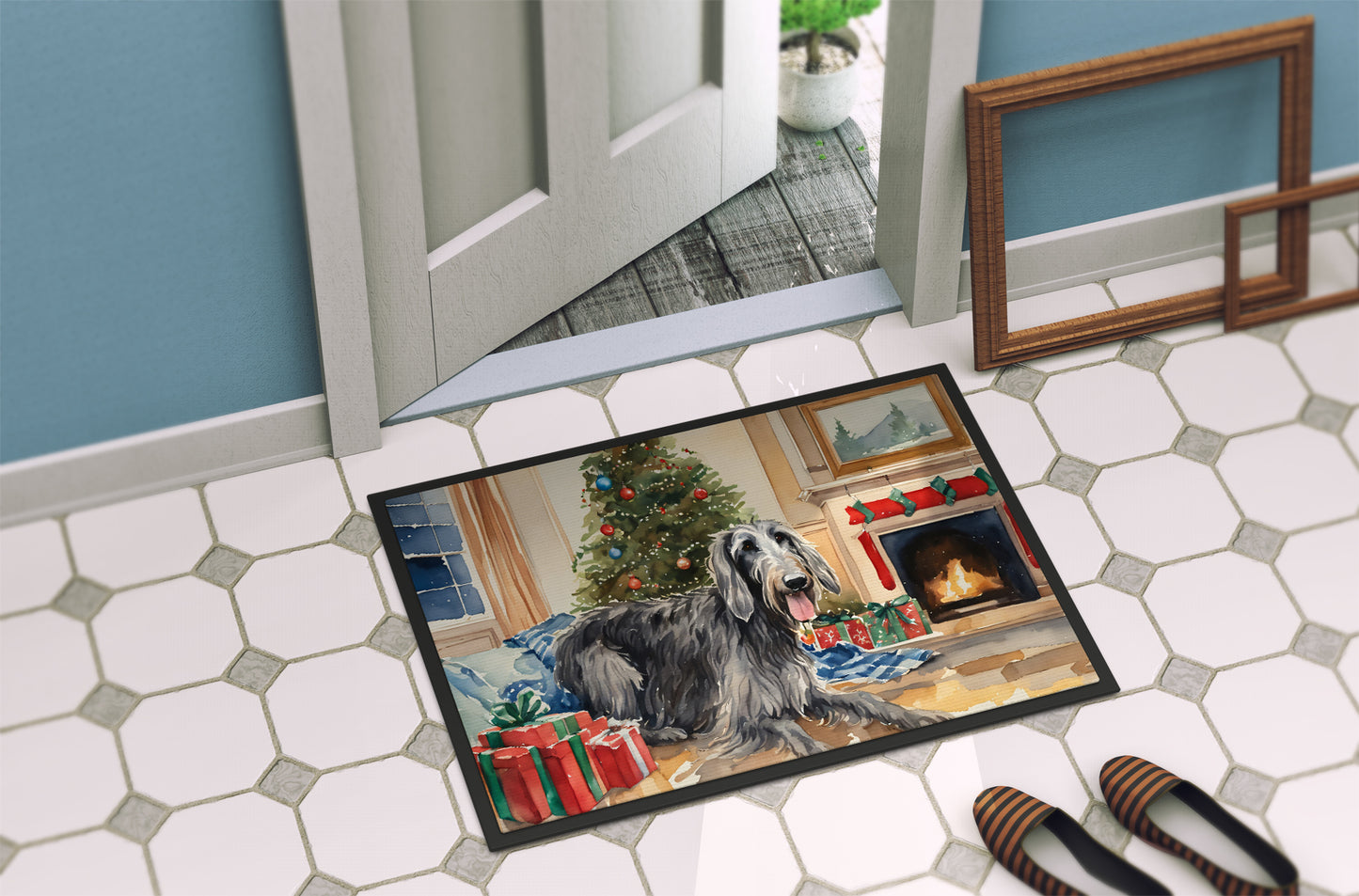 Scottish Deerhound Cozy Christmas Doormat