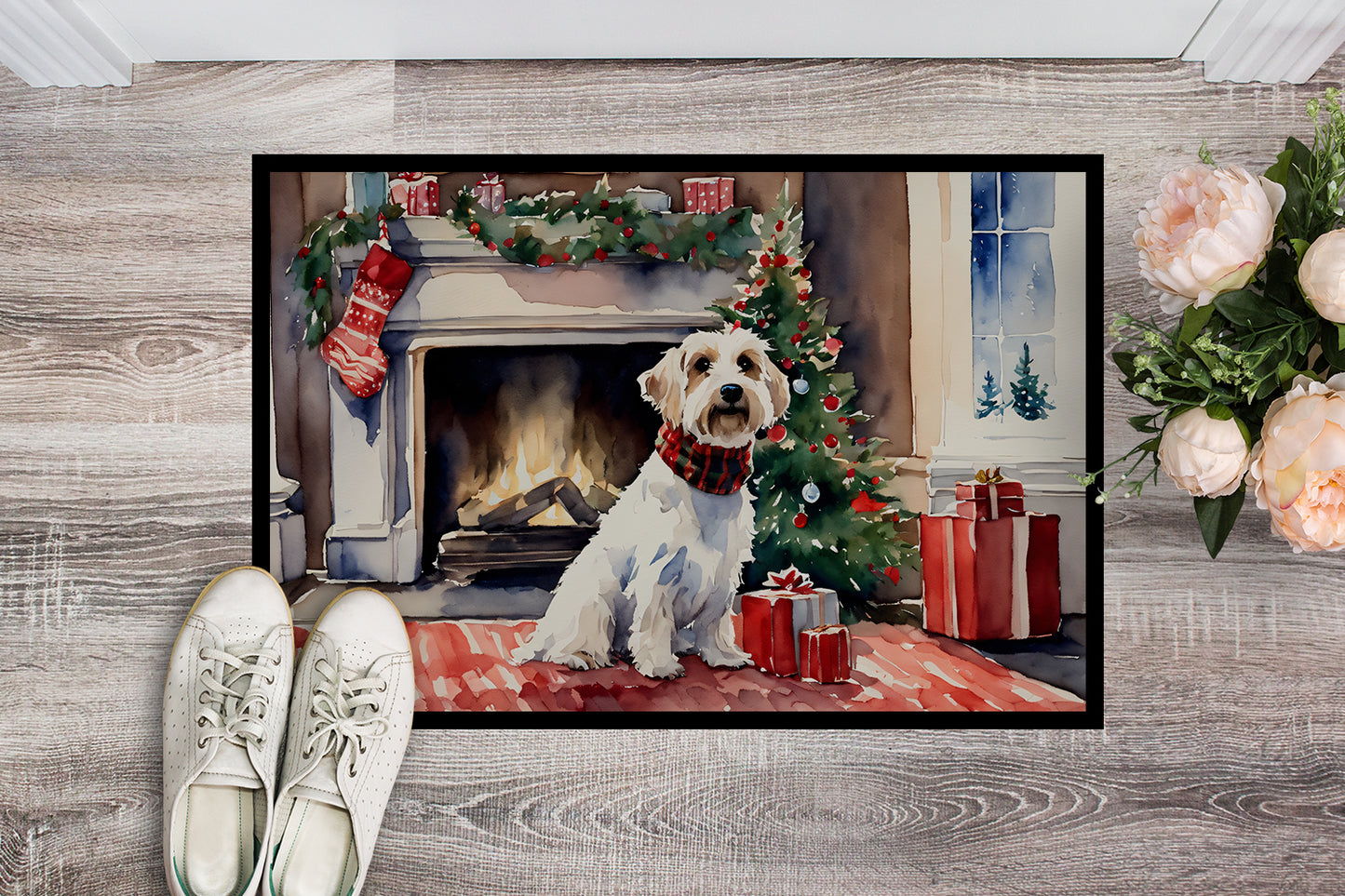 Sealyham Terrier Cozy Christmas Doormat