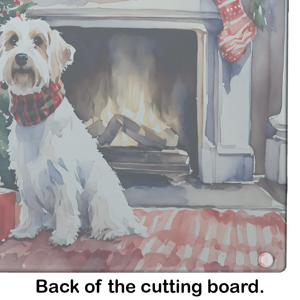 Sealyham Terrier Cozy Christmas Glass Cutting Board