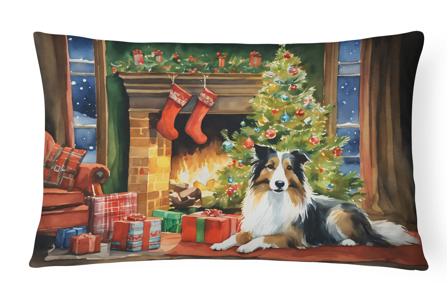 Buy this Sheltie Cozy Christmas Throw Pillow