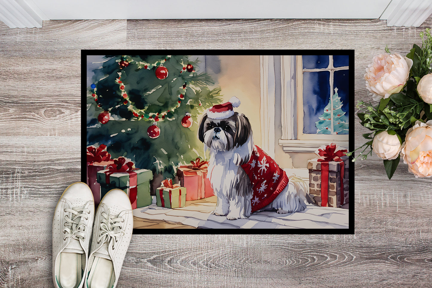 Shih Tzu Cozy Christmas Doormat