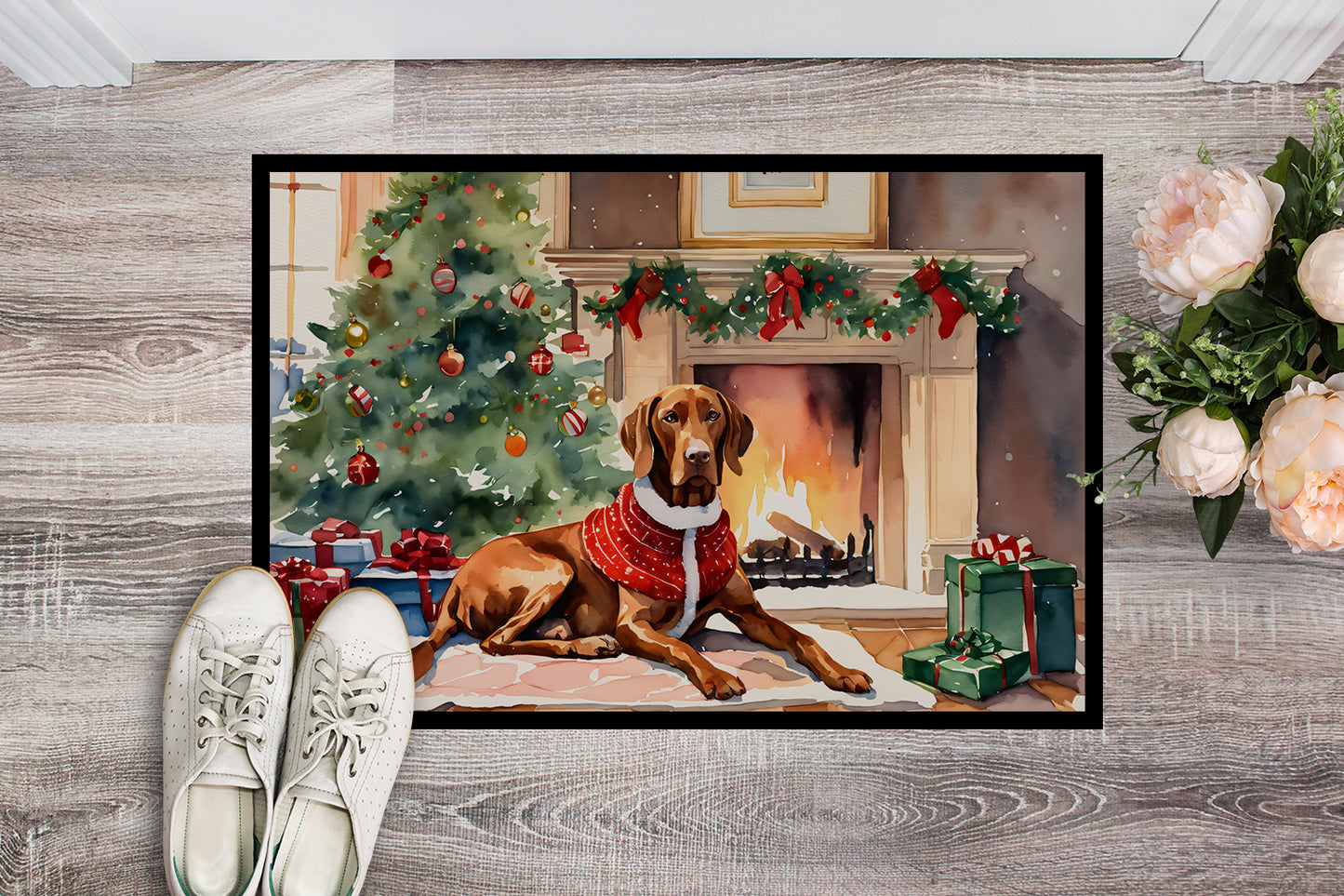 Vizsla Cozy Christmas Doormat