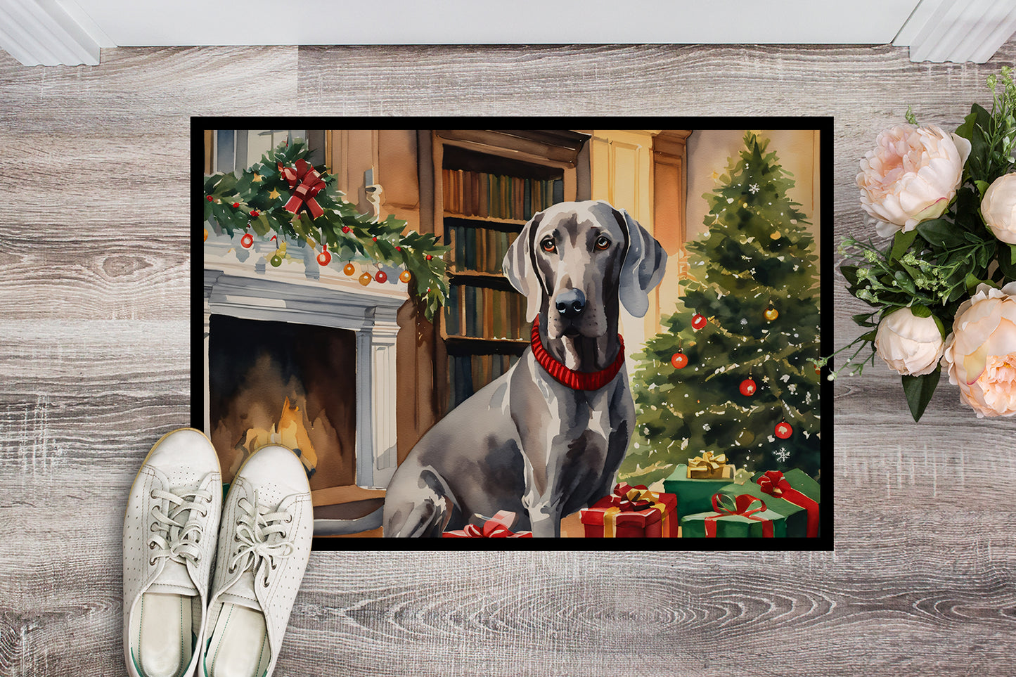 Weimaraner Cozy Christmas Doormat