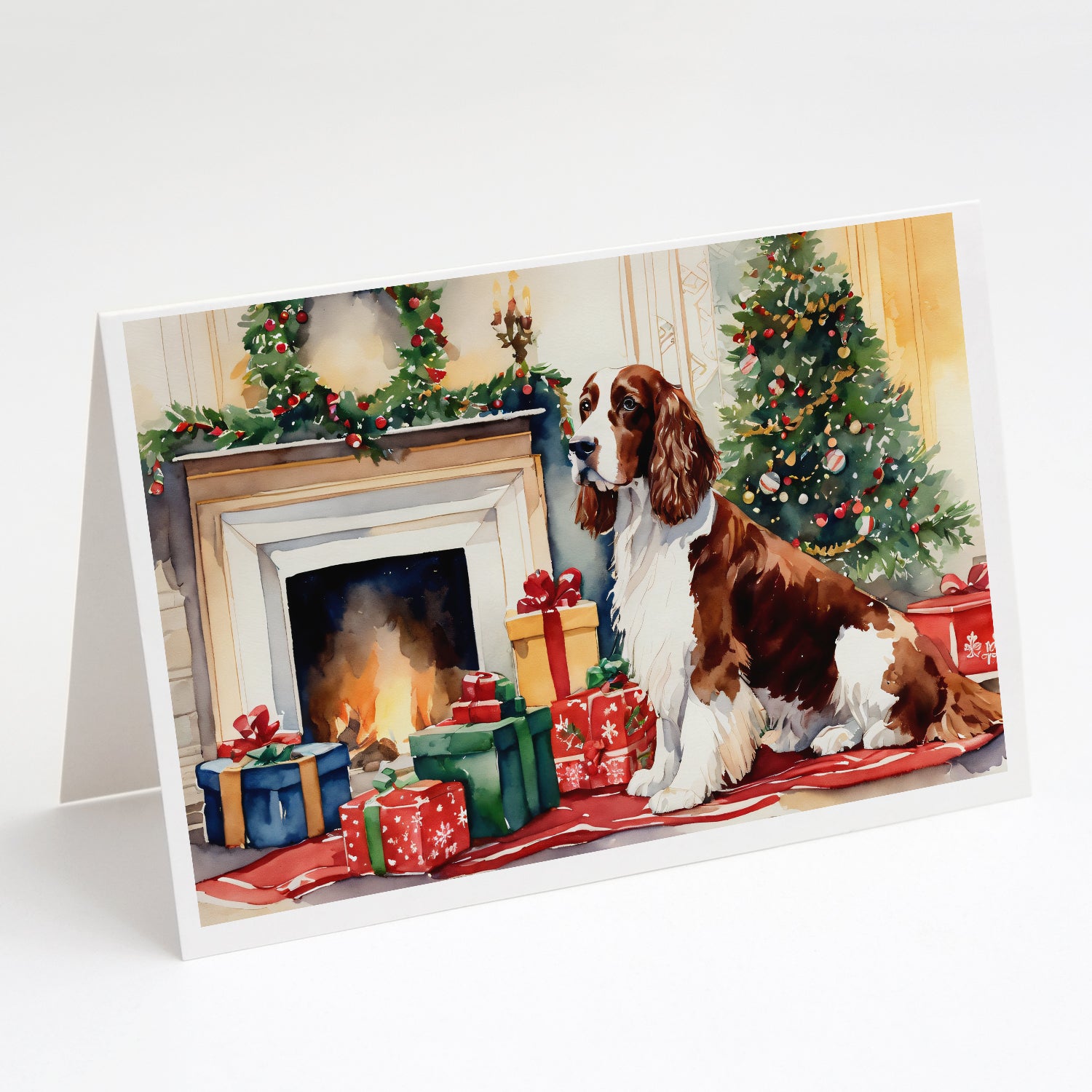 Buy this Welsh Springer Spaniel Cozy Christmas Greeting Cards Pack of 8