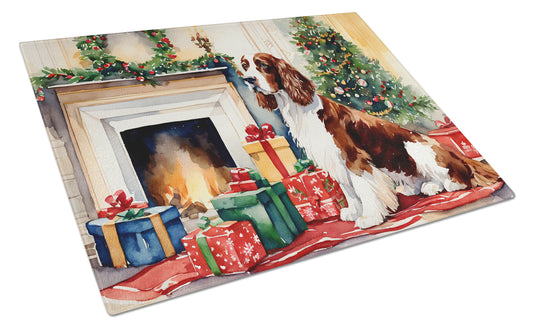 Buy this Welsh Springer Spaniel Cozy Christmas Glass Cutting Board