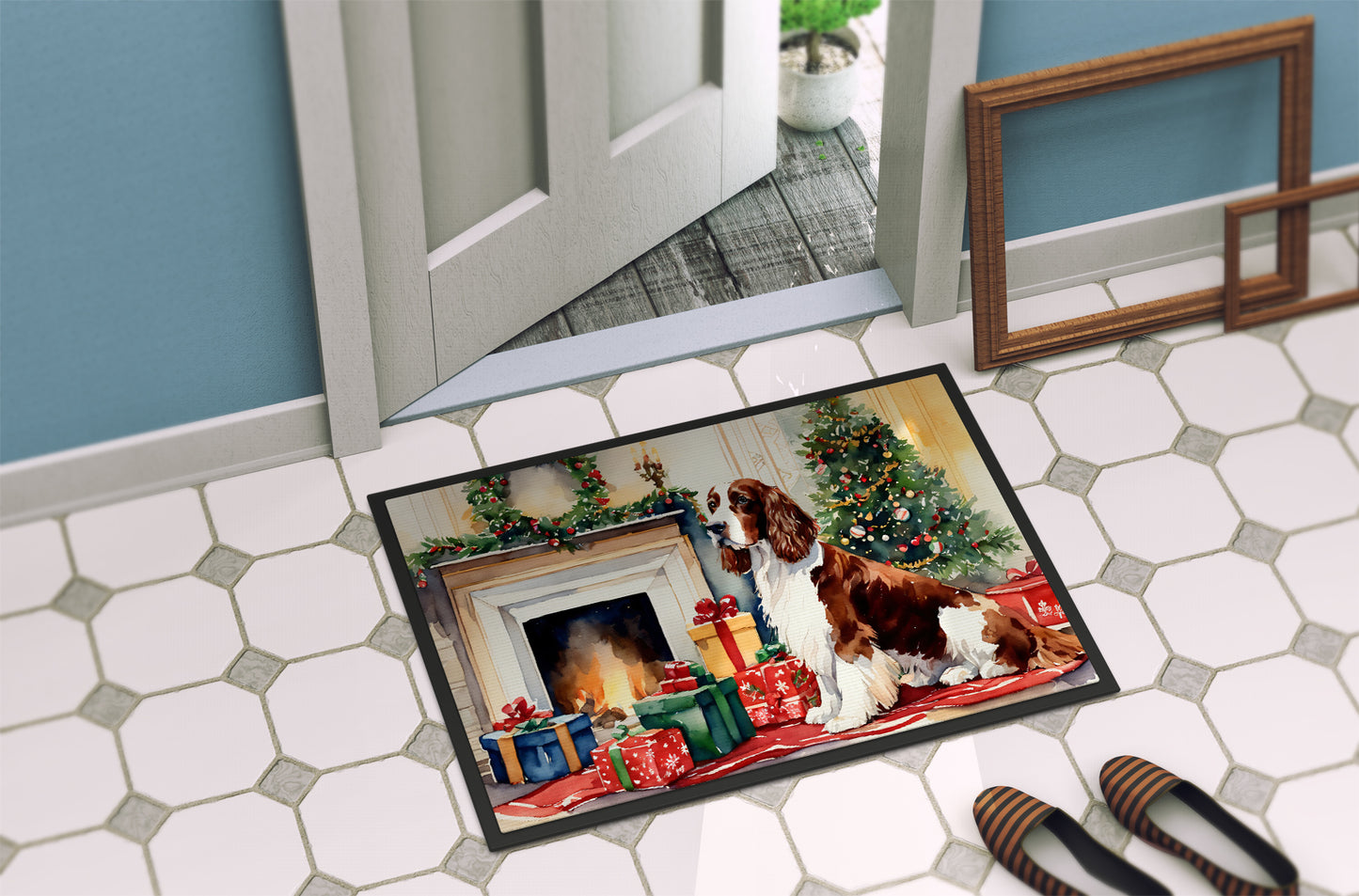 Welsh Springer Spaniel Cozy Christmas Doormat