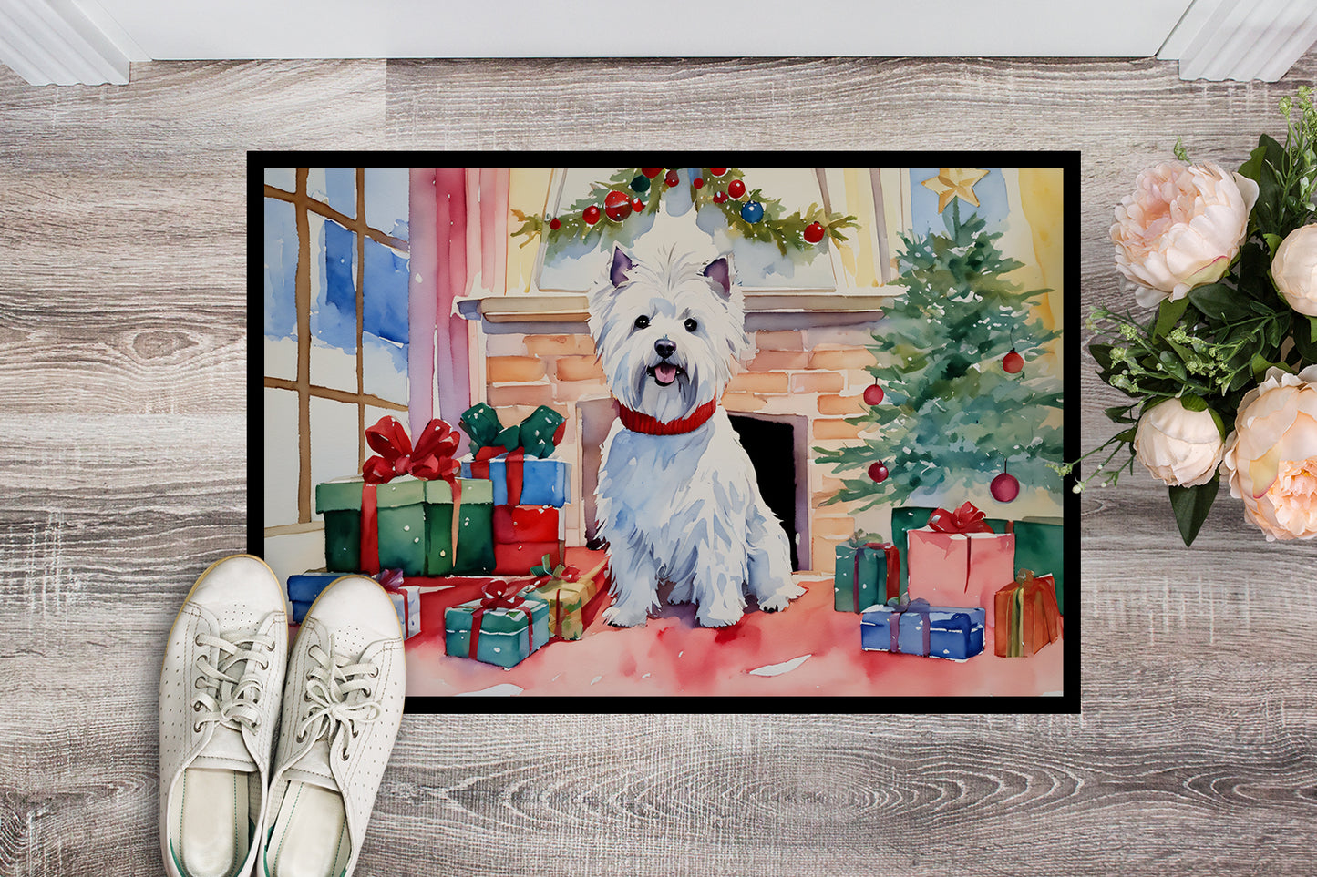 Westie Cozy Christmas Doormat